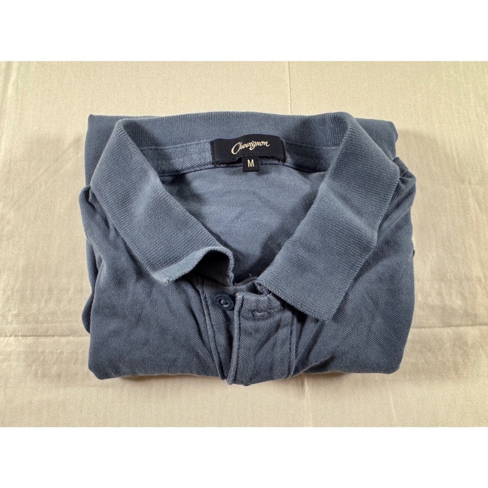 Chevignon Mens Blue Pique Polo Shirt Short Sleeve Duck Logo Size M